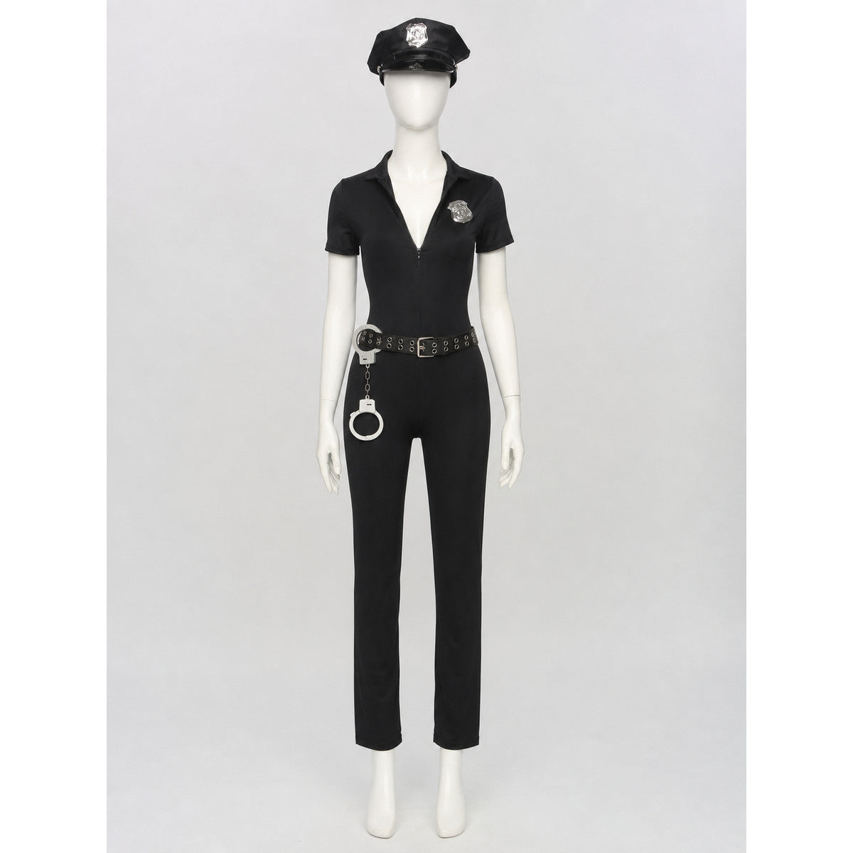 Black Police Jumpsuit for Cosplay