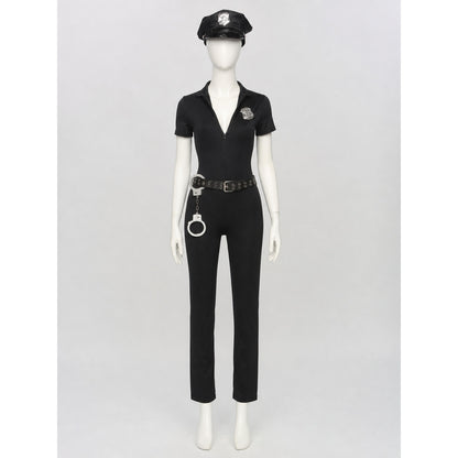 Black Police Jumpsuit for Cosplay