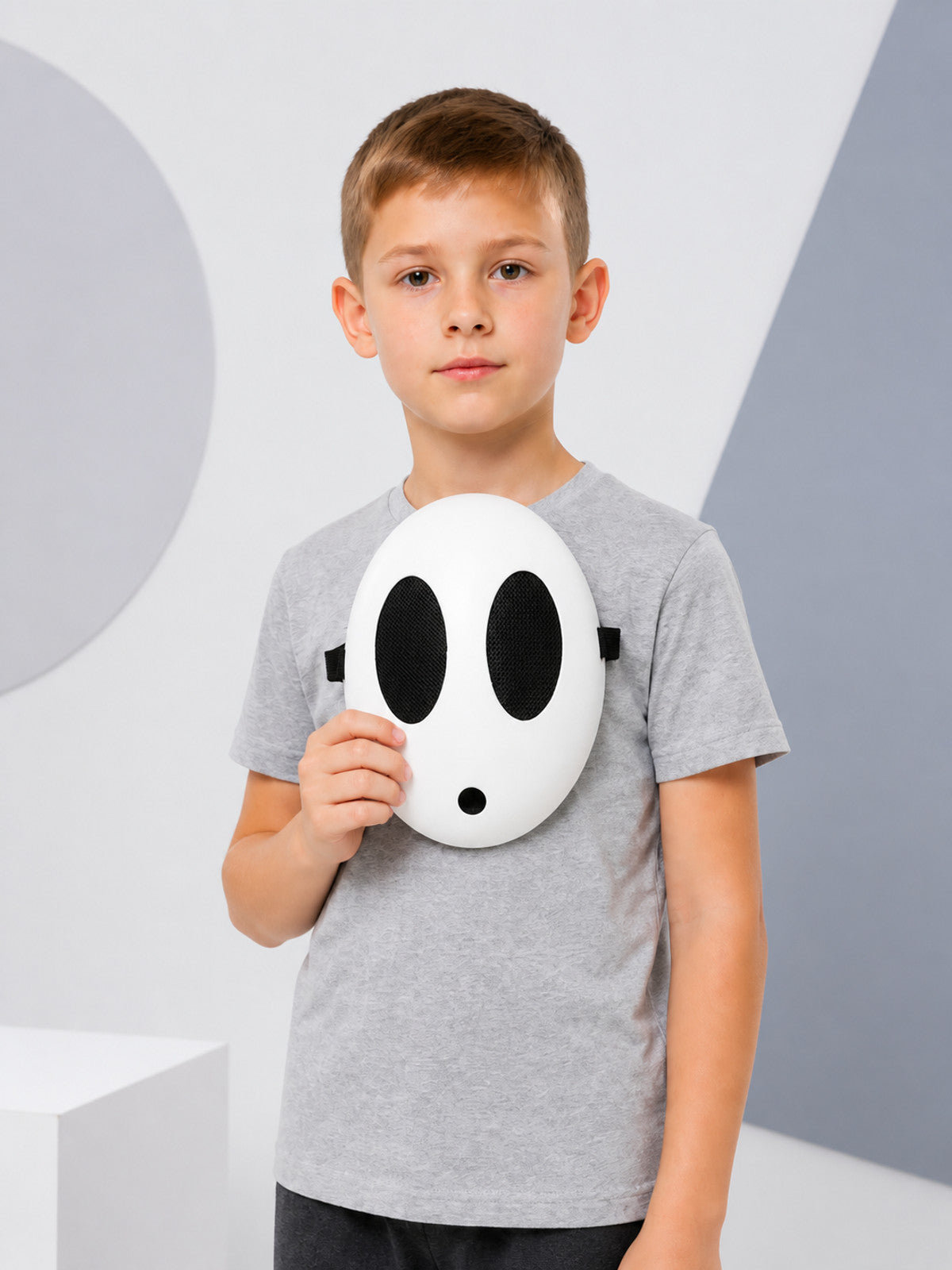 White Oval Carnival Mask for Halloween and Cosplay