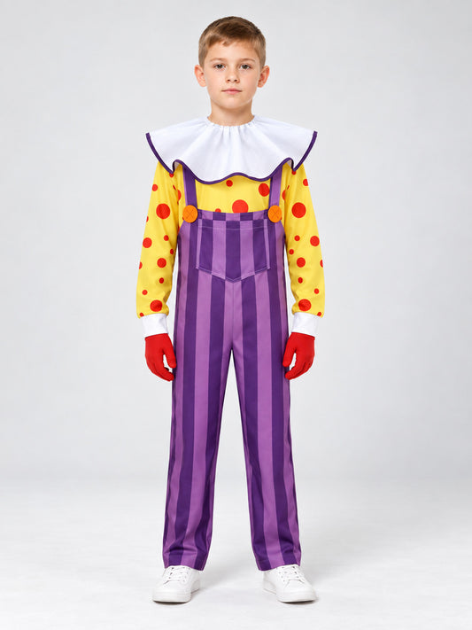 Clown Costume: Purple Jumpsuit, Cape Collar