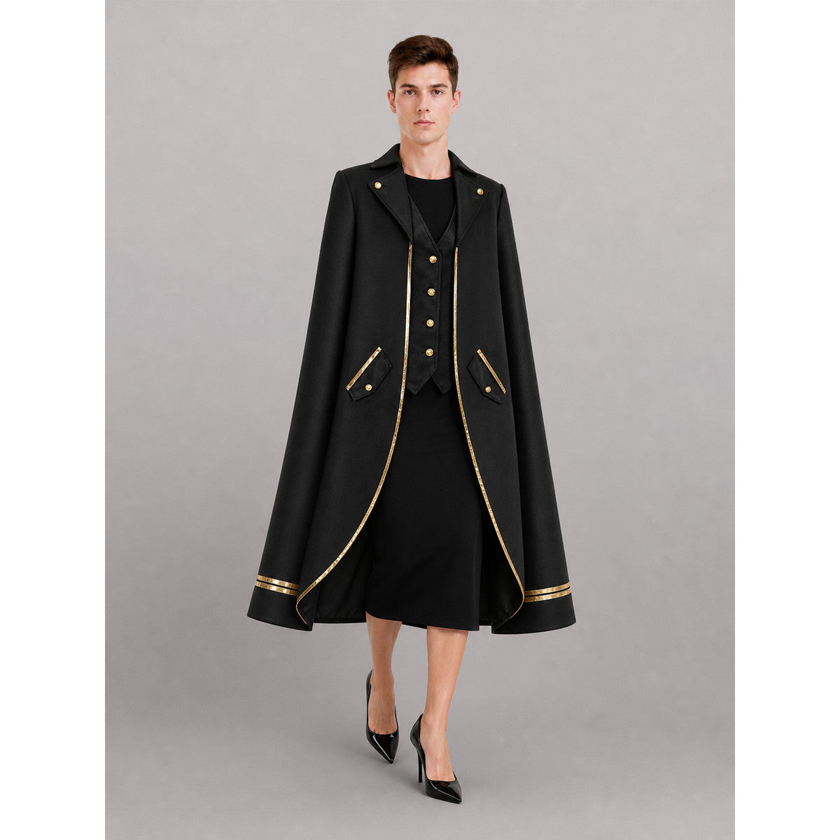 Black Costume Tailcoat with Gold Trim