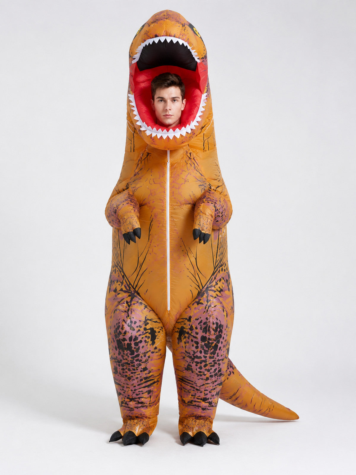 Inflatable Dinosaur Costume with Long Tail front view