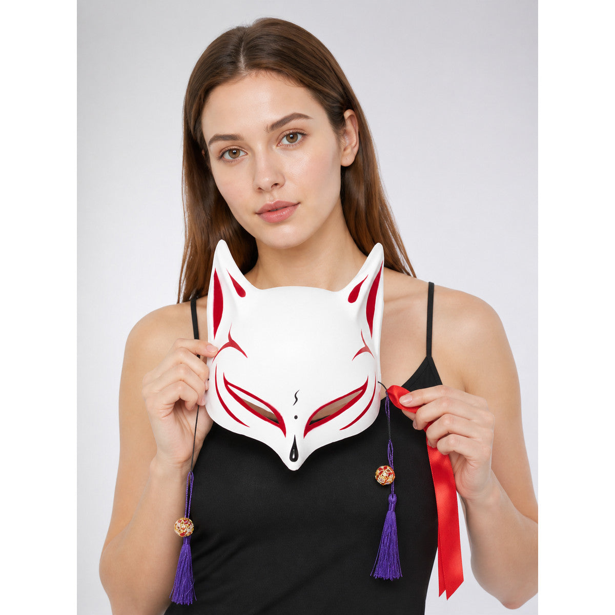 Fox Carnival Mask, Half Mask with Tassels for Halloween main product view