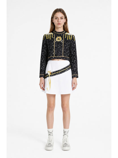Stage Costume with Top and Skirt, Black and Gold main product view