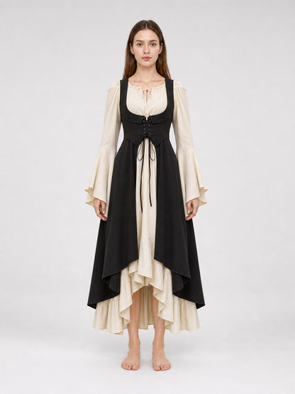 Black Medieval-Style Overdress front view