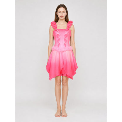 Pink Fairy Cosplay Dress with Full Skirt