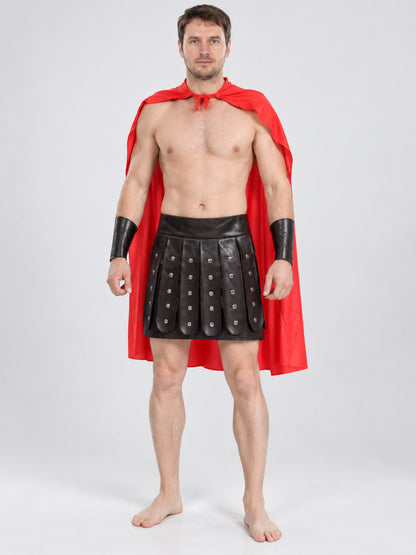 Spartan-Style Carnival Costume with Red Cape