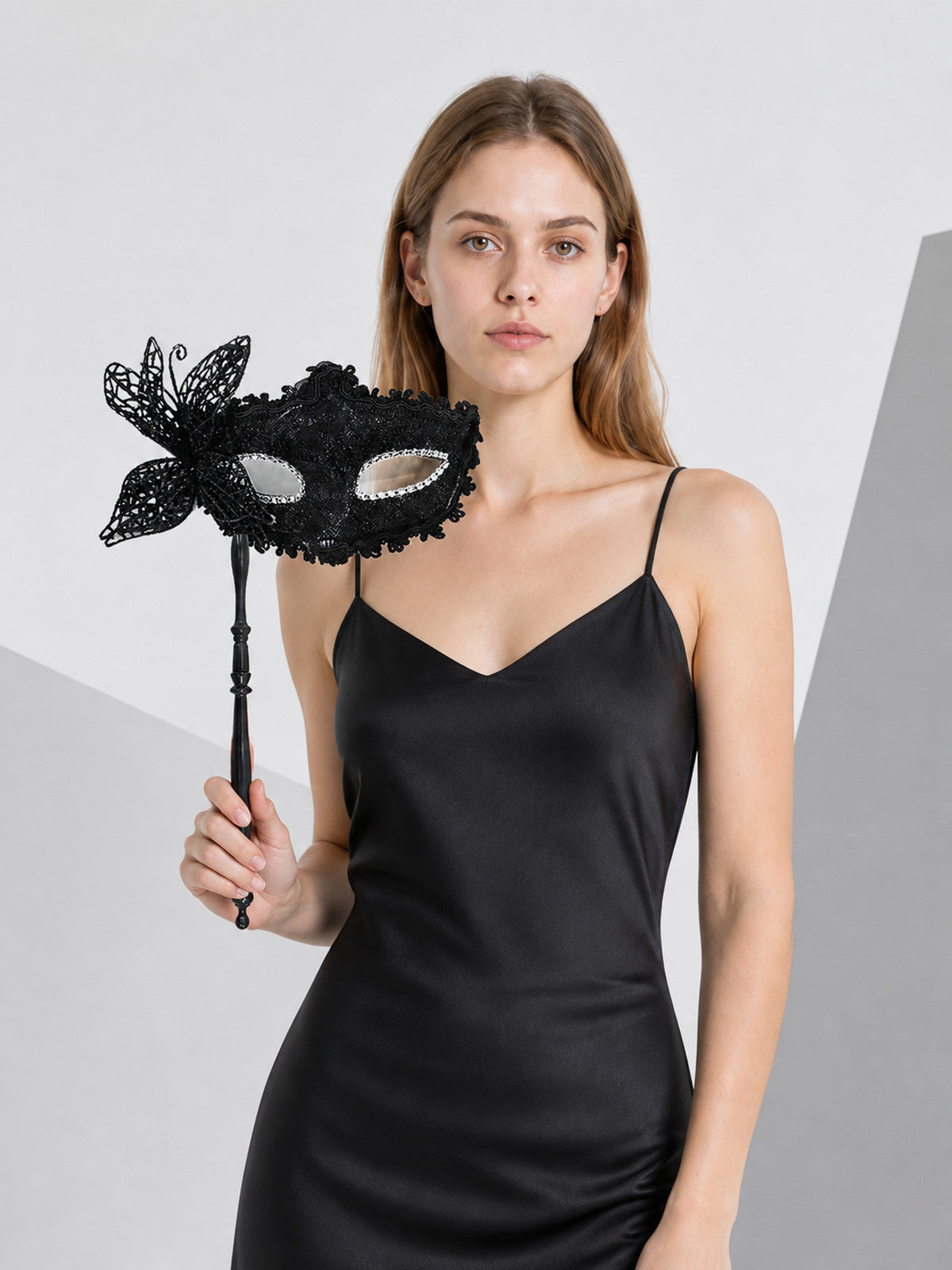 Black Carnival Mask with Butterfly for Halloween