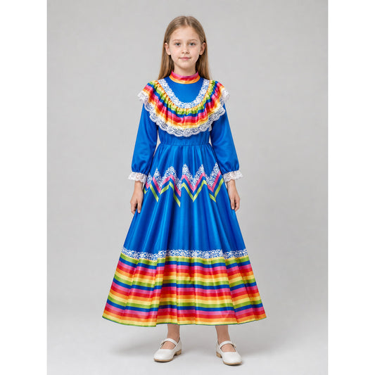 Costume dress with long sleeves, folk style