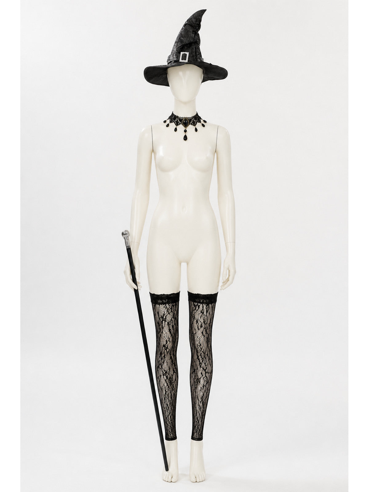 Gothic Costume with Hat, Cane, and Accessories main product view