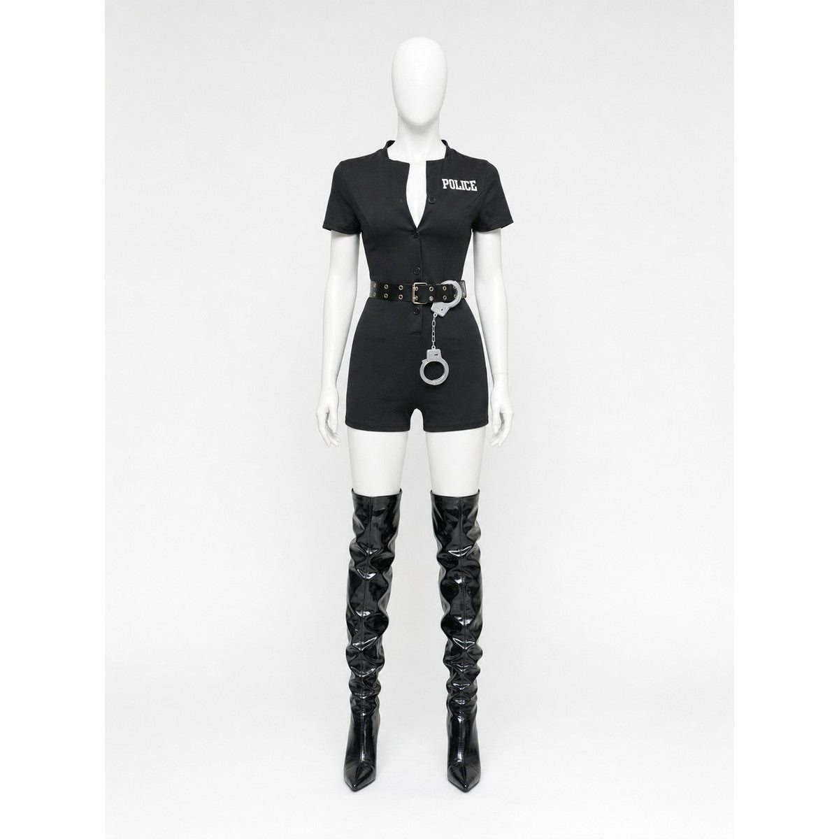 Black Police Costume for Halloween and Cosplay
