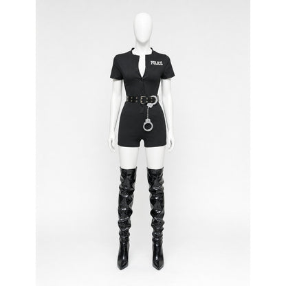Black Police Costume for Halloween and Cosplay
