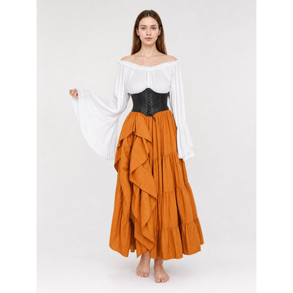 Historical Costume with Corset and Tiered Skirt