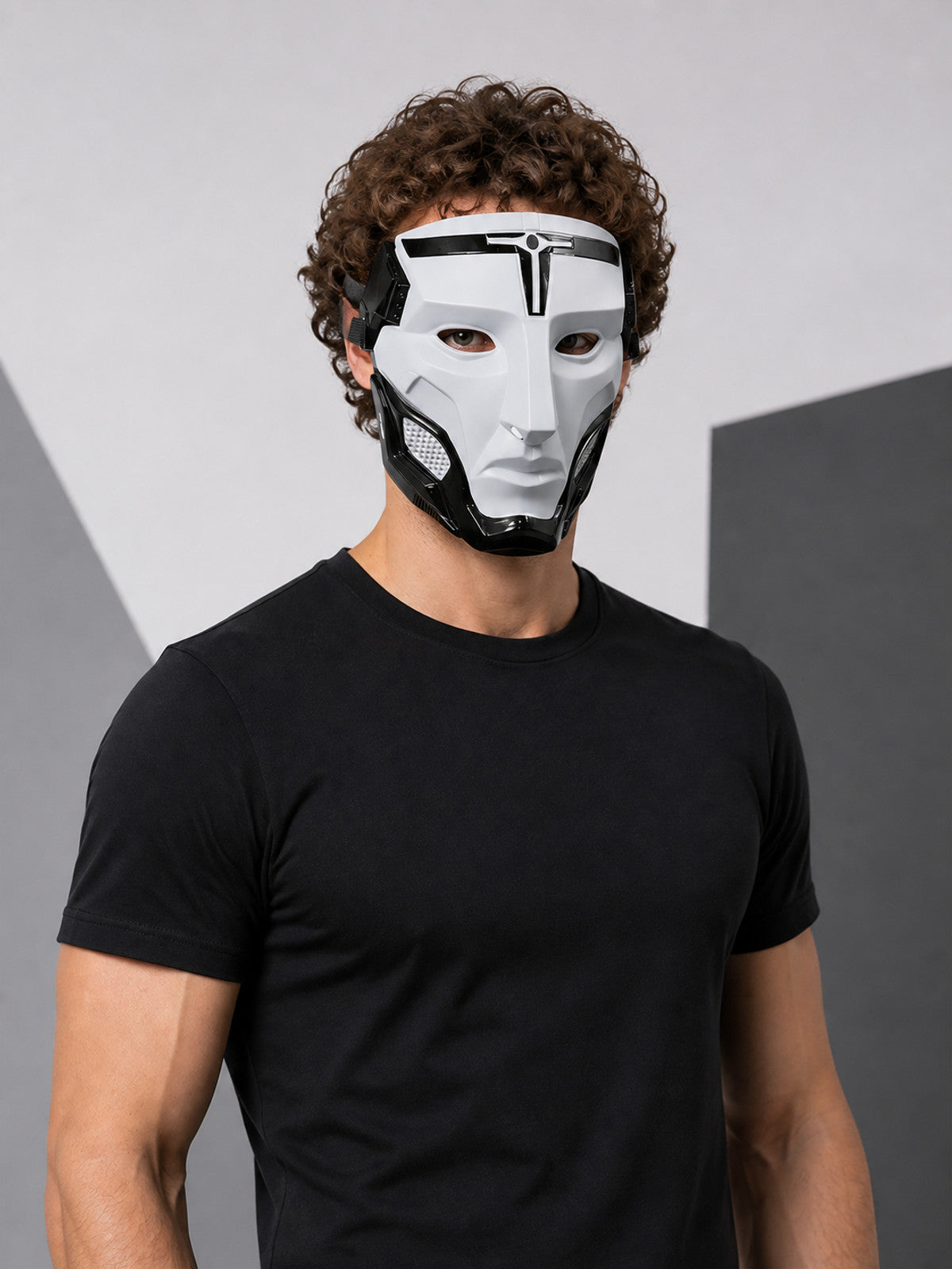 Futuristic Black and White Cosplay Mask
