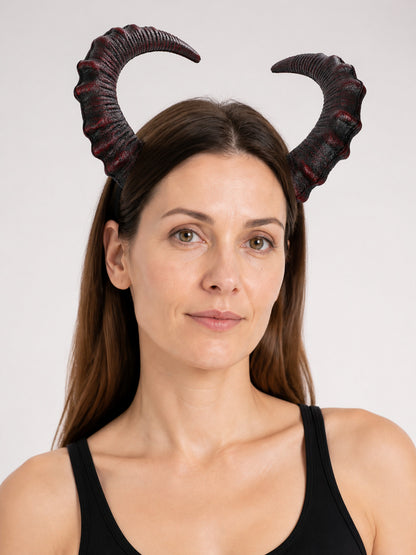 Halloween Carnival Headband with Horns, Black and Red main product view