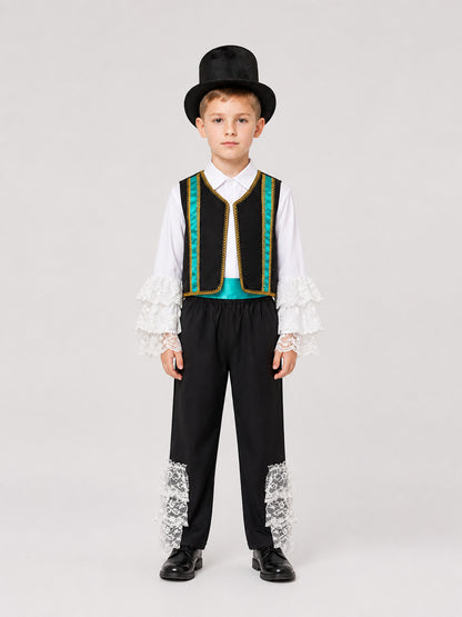 European-Style Retro Children’s Costume, 5 Pieces on-model view