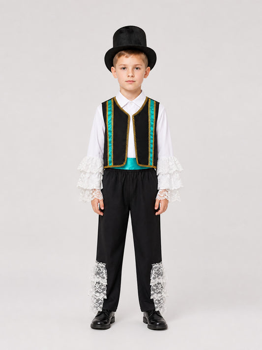 European-Style Retro Children’s Costume, 5 Pieces on-model view