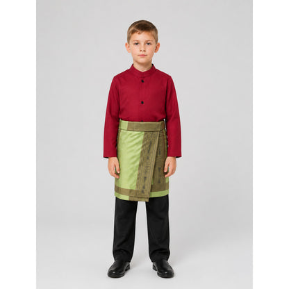 Children's Halloween cosplay costume with cape on-model view