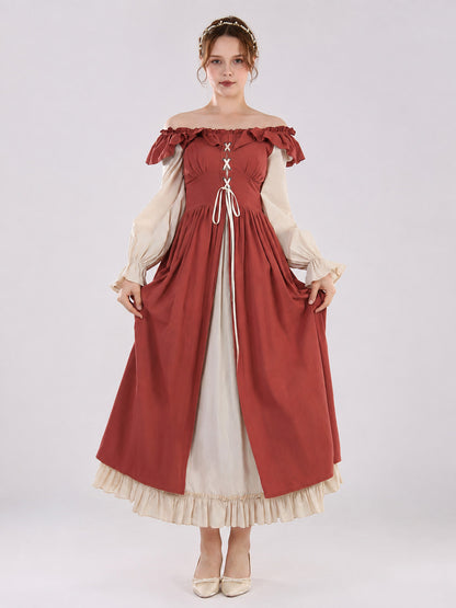 Long Renaissance-Style Dress with a Full Skirt on-model view