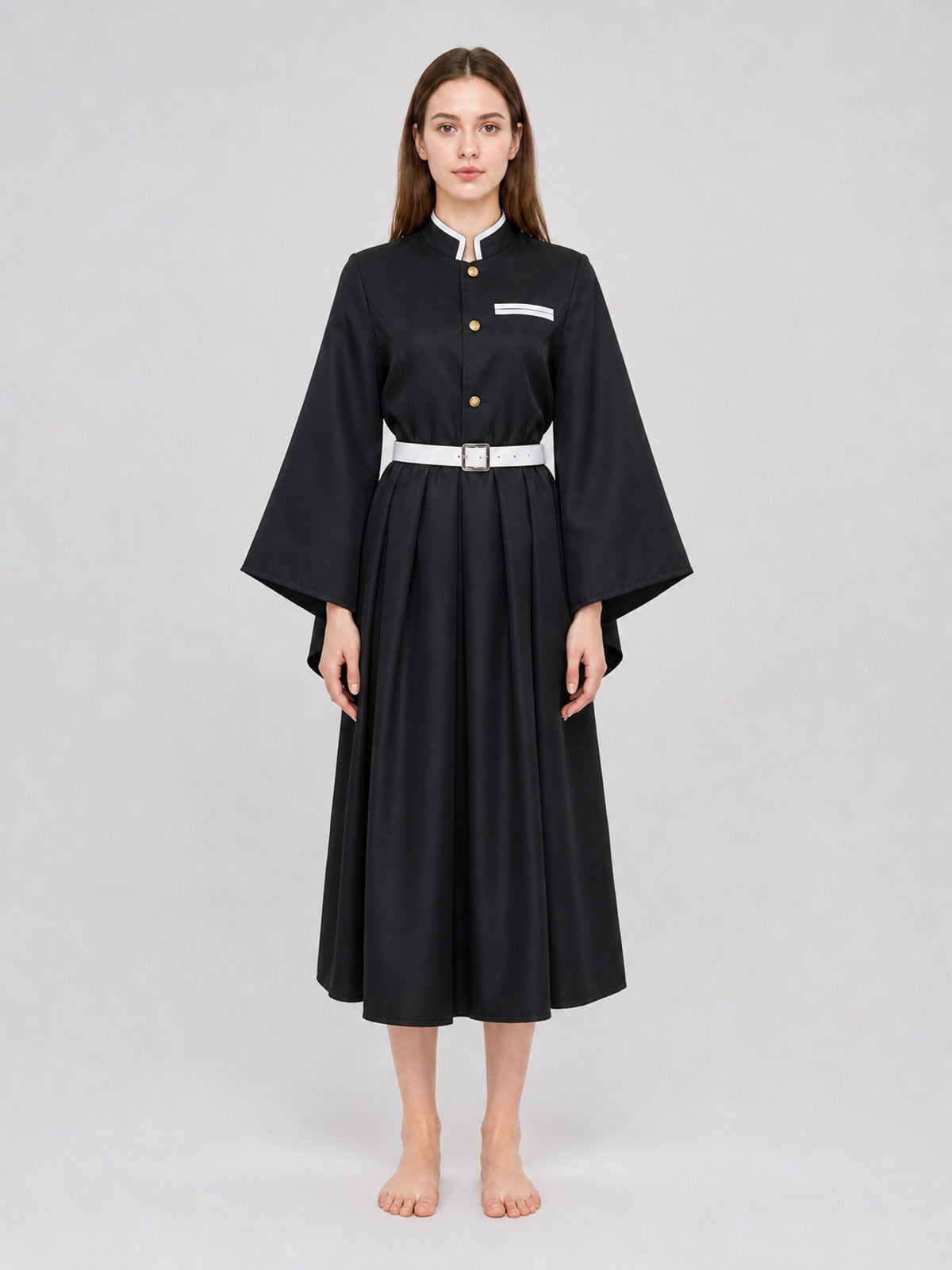 Anime-Inspired Cosplay Costume with Wide Sleeves on-model view