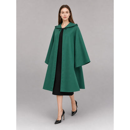 Long Green Carnival Cloak with Hood