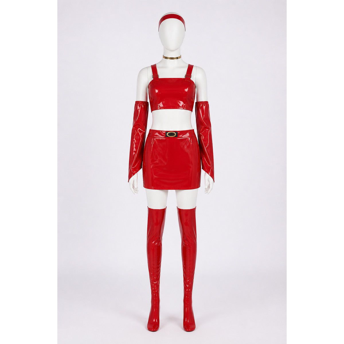 Bulma Red Cosplay Costume: Vest, Skirt, and Accessories