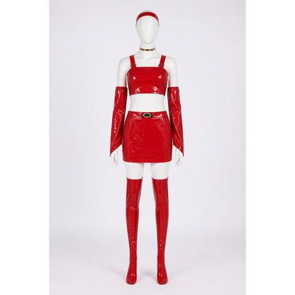 Bulma Red Cosplay Costume: Vest, Skirt, and Accessories