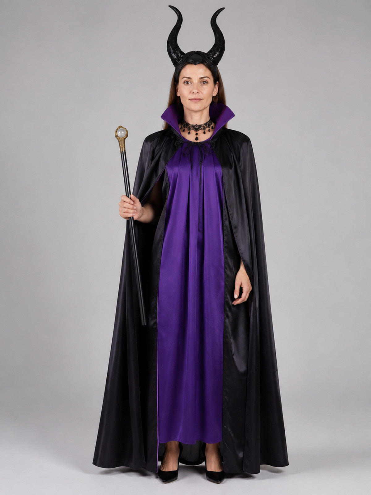 Witch Costume with Cape and Accessories on-model view