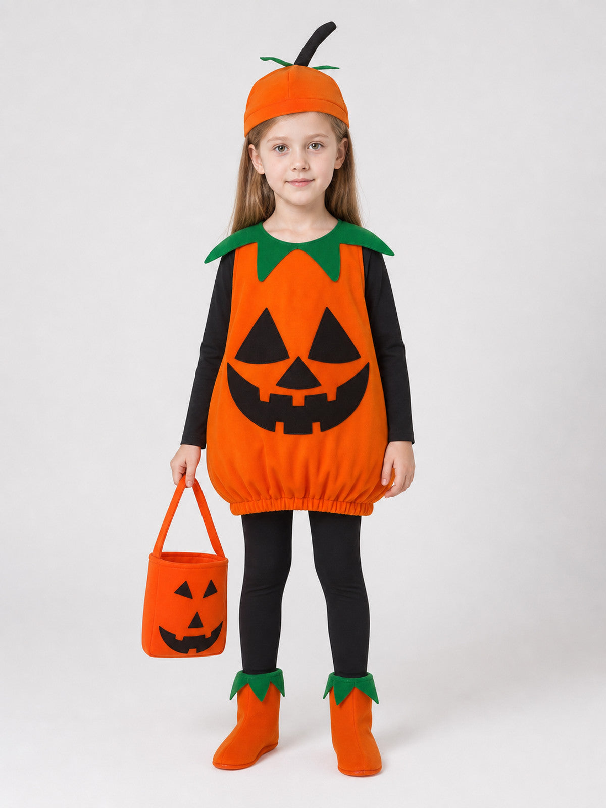 Kids' 4-Piece Pumpkin Halloween Costume