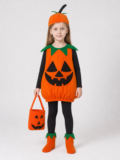 Kids' 4-Piece Pumpkin Halloween Costume