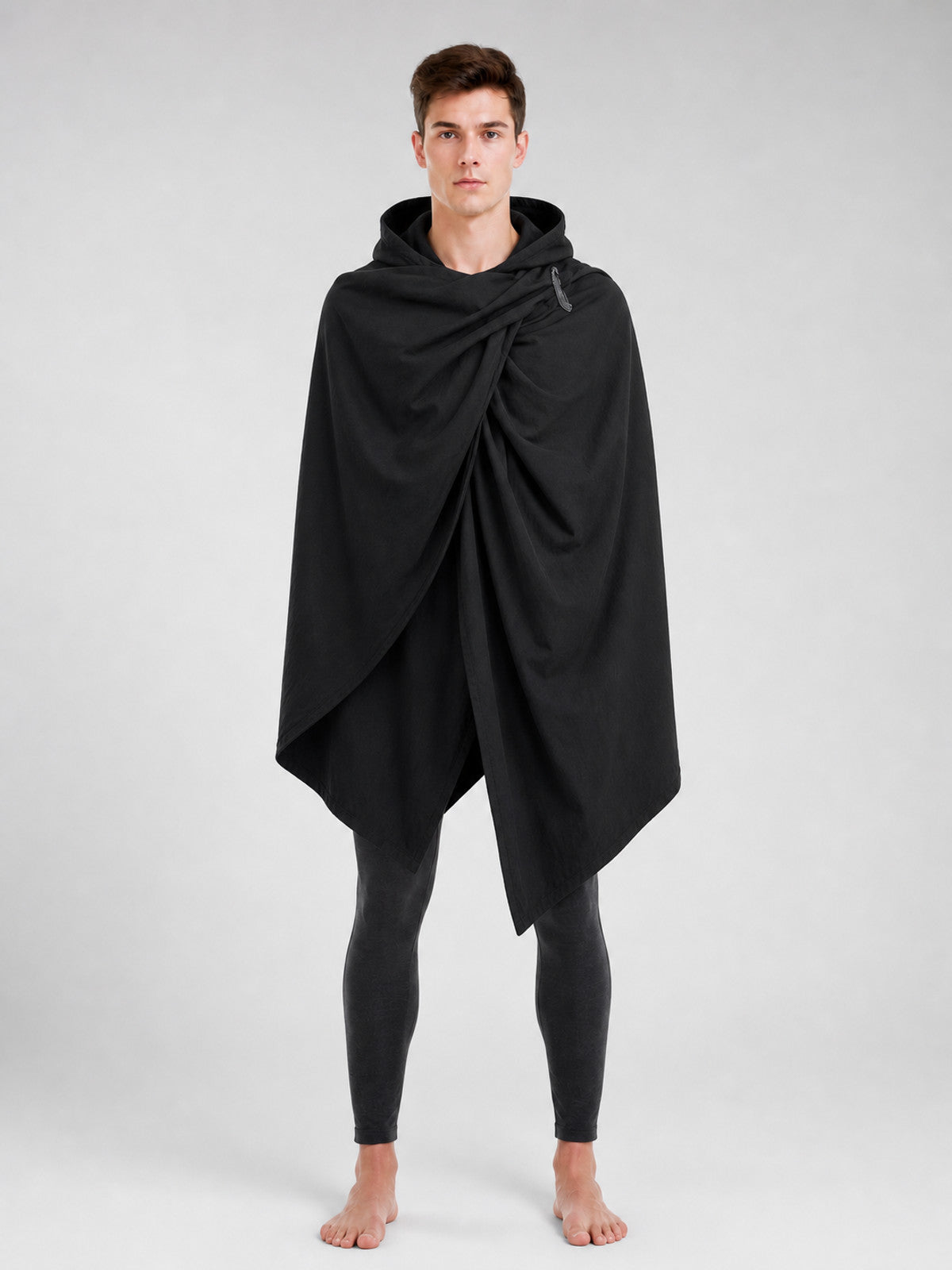 Black Hooded Carnival Cape, Loose Fit