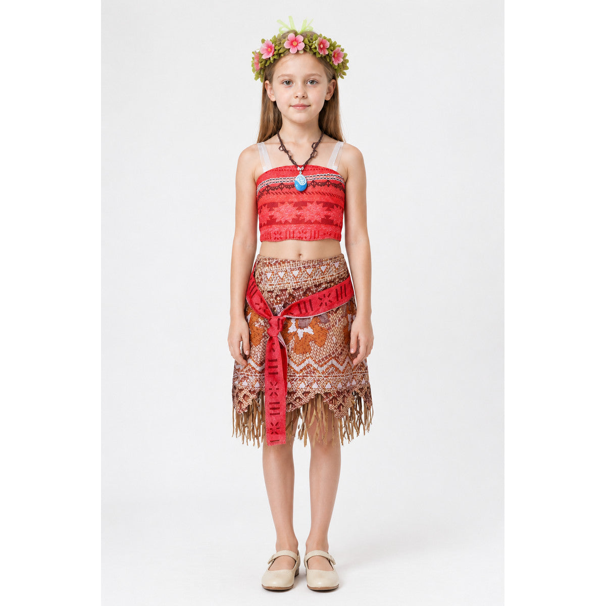 Children's Moana Halloween Costume with Skirt and Accessories main product view
