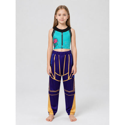 Zoe Cosplay Costume: Zip-Up Top and Pants on-model view