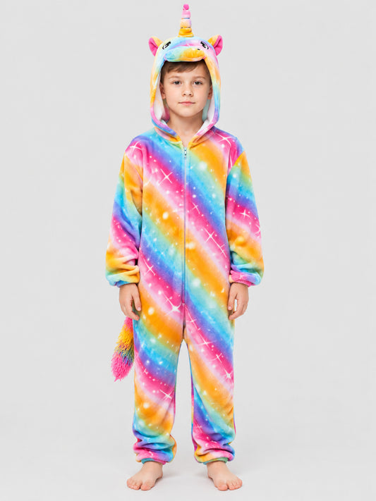 Kids' Unicorn Hooded Kigurumi Pajama