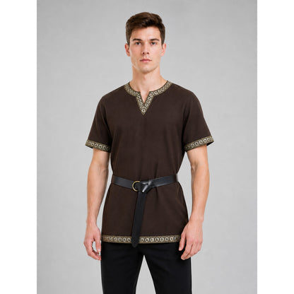 Medieval Tunic with V-Neck and Belt