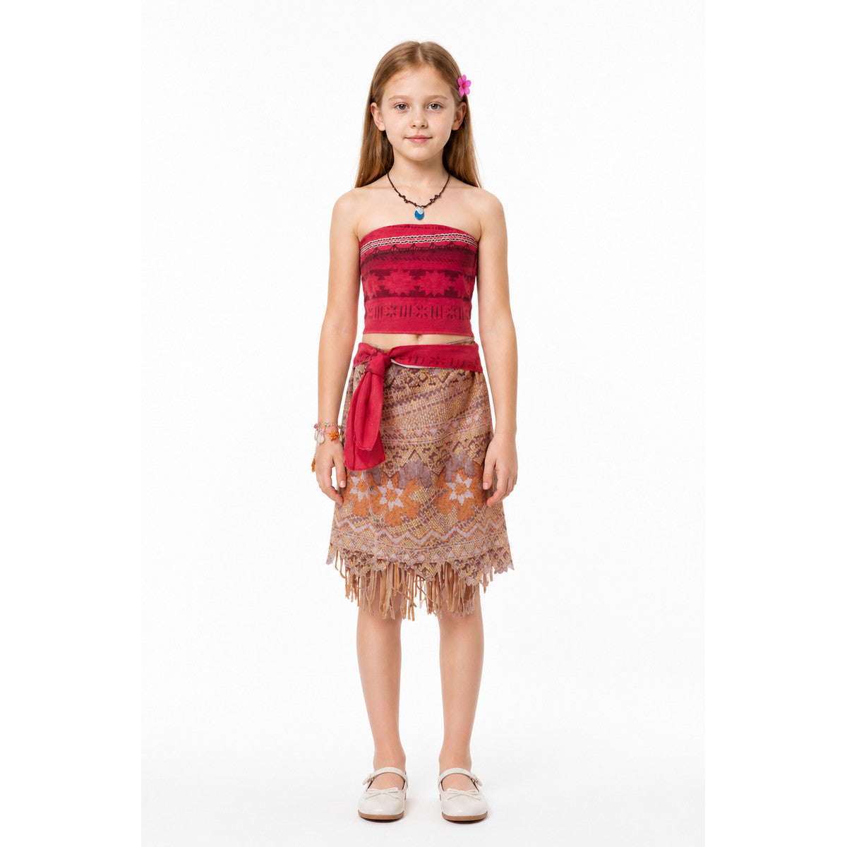 Kids' Moana Costume with Skirt, Top, and Necklace main product view
