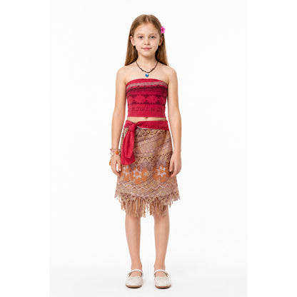 Kids' Moana Costume with Skirt, Top, and Necklace main product view
