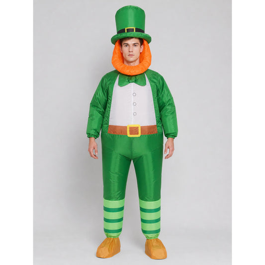 Green Inflatable Leprechaun Costume for Celebrations