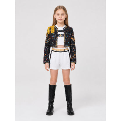 Children's Stage Costume with Gold Epaulets on-model view