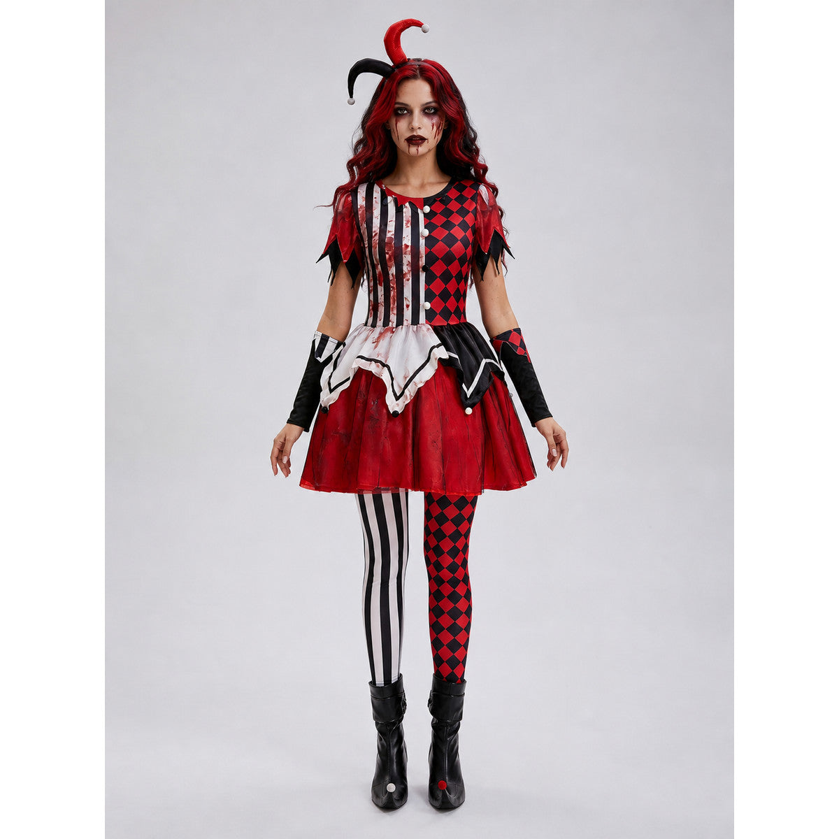 Halloween and cosplay harlequin clown costume