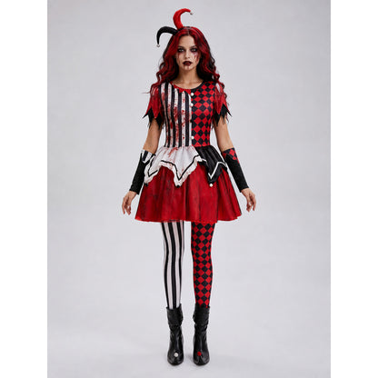 Halloween and cosplay harlequin clown costume