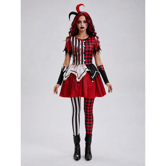 Halloween and cosplay harlequin clown costume