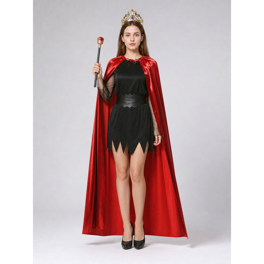 Red Carnival Cape with Gold Crown