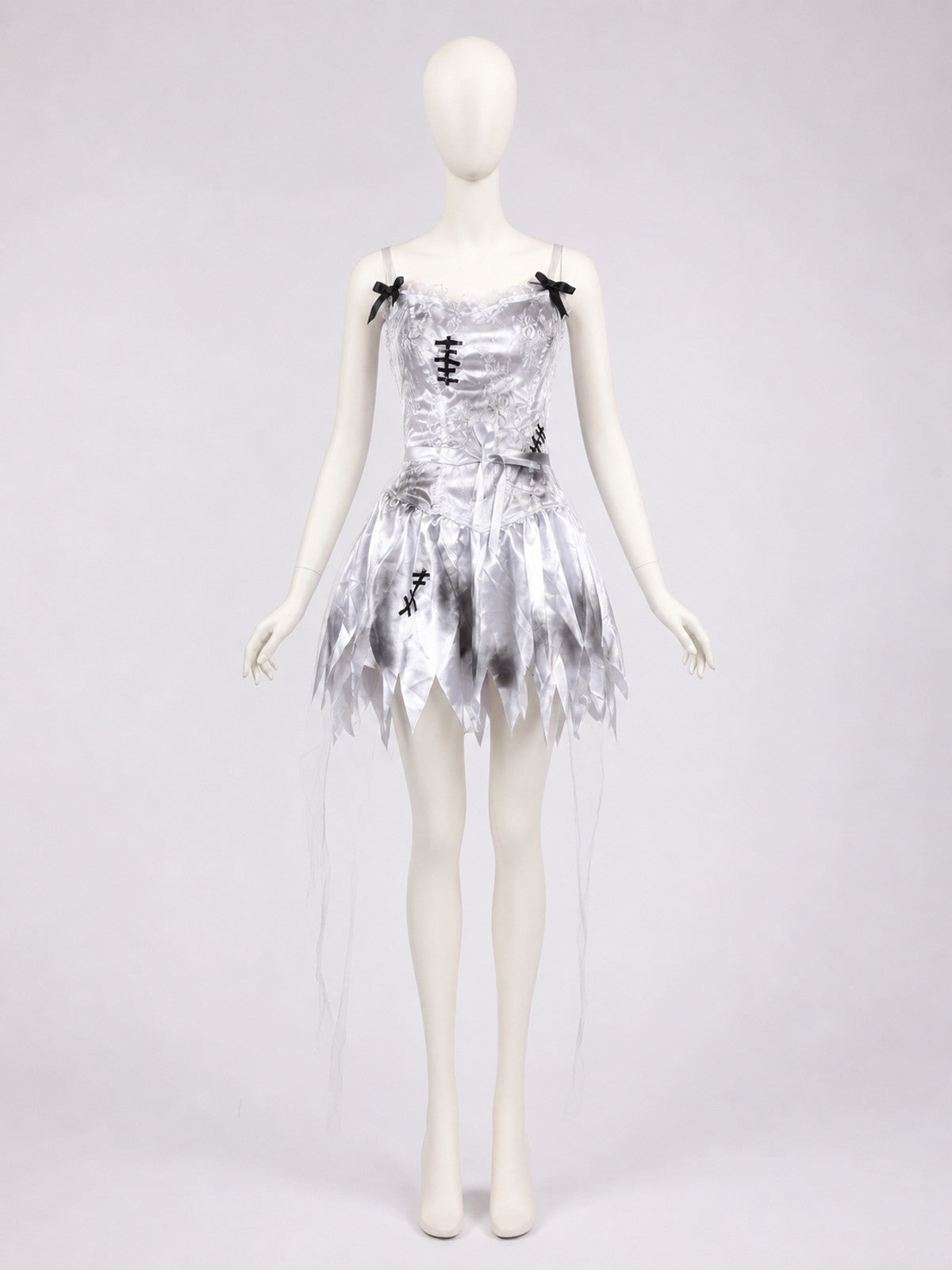 Stage Dress with Tulle Train and Bow front view