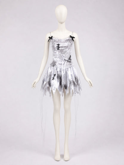 Stage Dress with Tulle Train and Bow front view