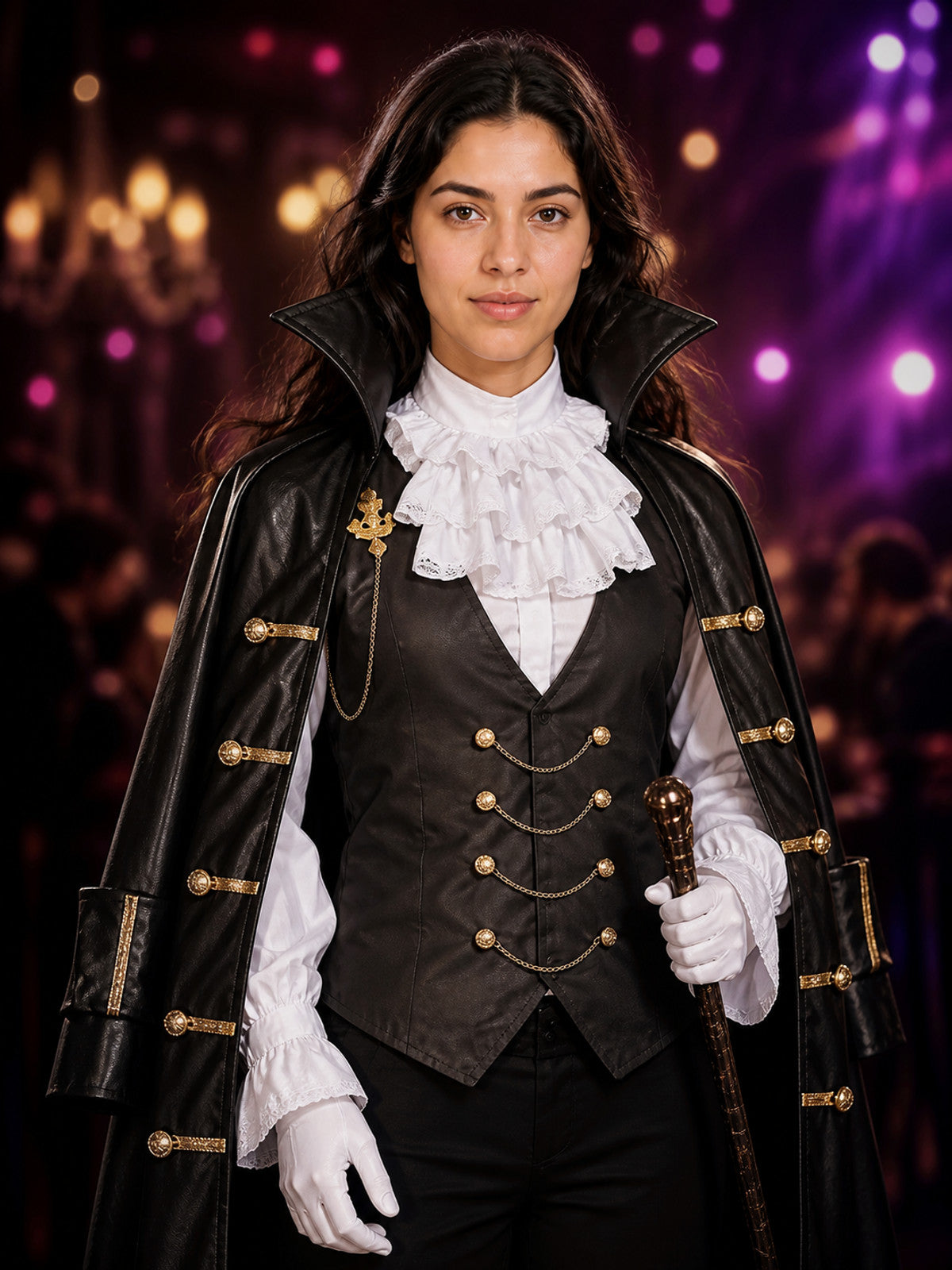 Pirate Costume with Cape for Halloween and Carnival on-model view