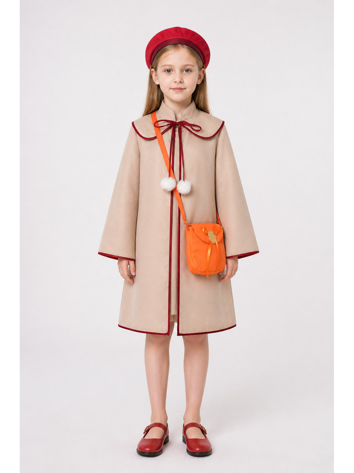 Anya Cosplay Costume: Coat, Dress, Hat, and Bag