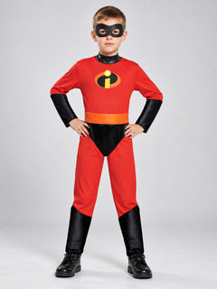 Children's Red Superhero Costume with Mask and Belt