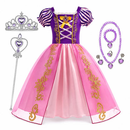 2026 Girl Princess Dress Costume Princess Cosplay Halloween Carnival Party Vestidos Kid Dress - Color:B