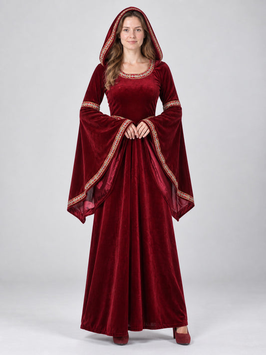 Vampire Costume with Hood and Trim